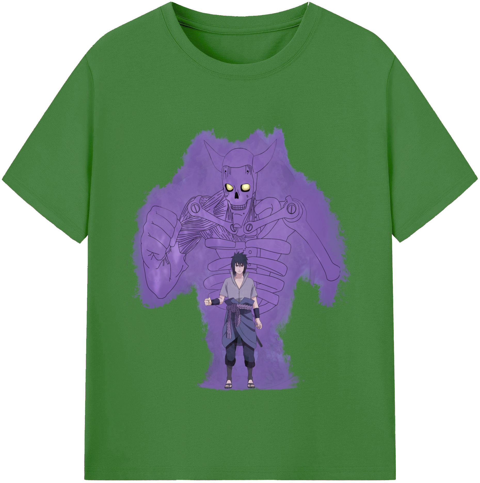 （画像用） NARUTO -ナルト- うちは サスケ Uchiha Sasuke レディースカジュアルプリントTシャツ（綿100％）